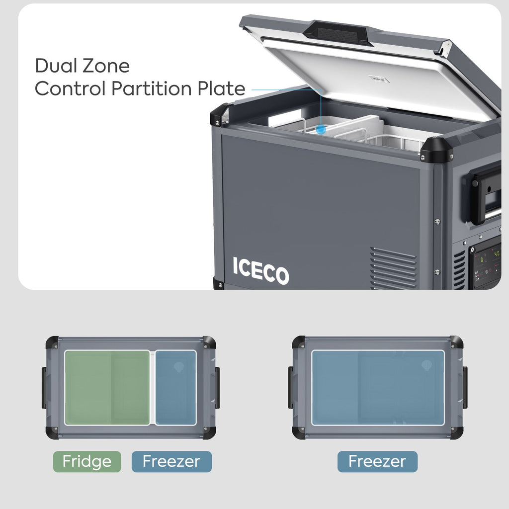 ICECO VL45ProD 12V Dual Zone Portable Fridge Freezer | High-Performance Off-Road Refrigerator