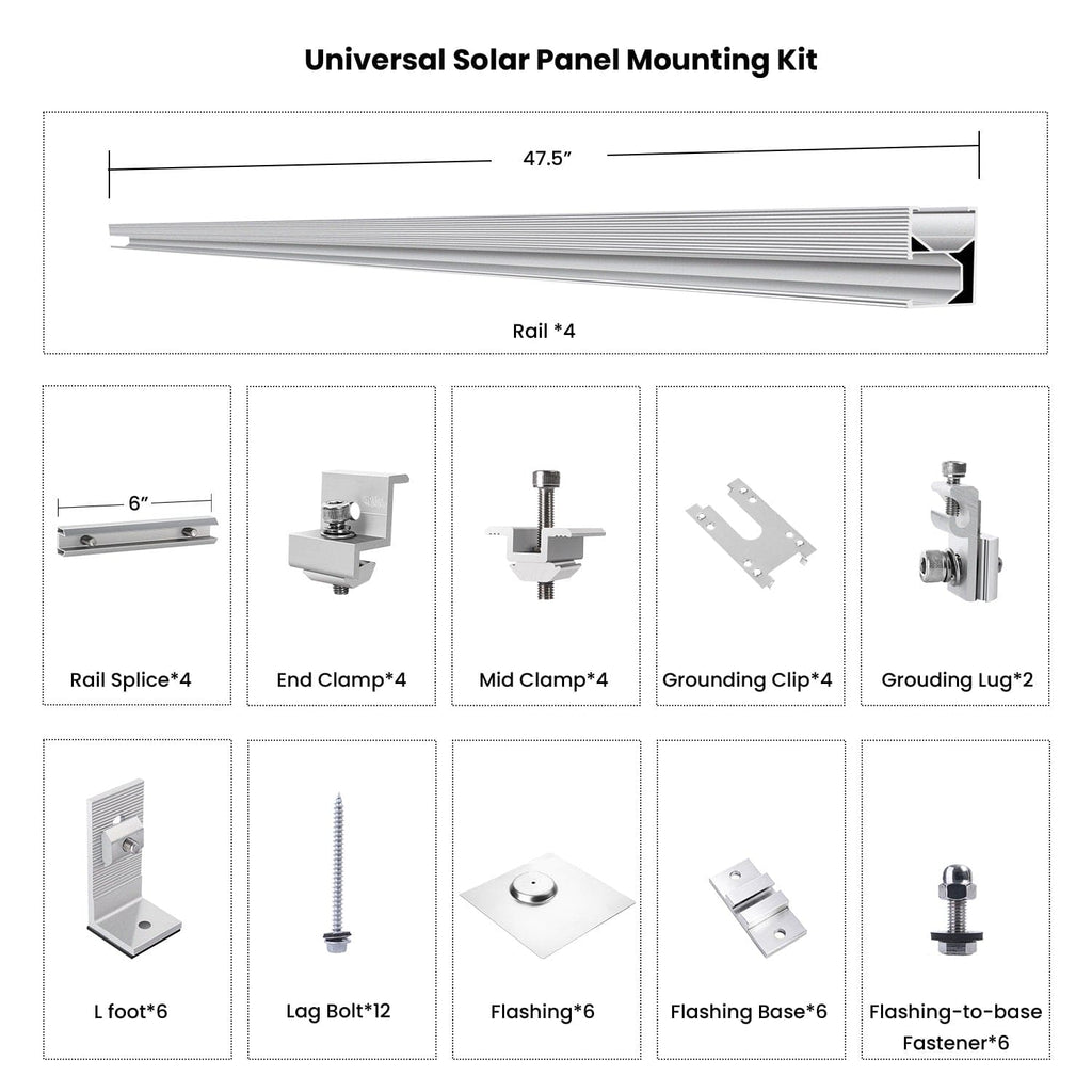 Nature's Generator Universal Solar Panel Mount | Adjustable Tilt Mount for Solar Panels