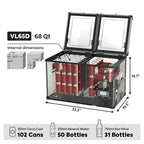ICECO VL65 Metal 12V Fridge Freezer 65L with Cover | Dual Zone Portable Refrigerator Freezer