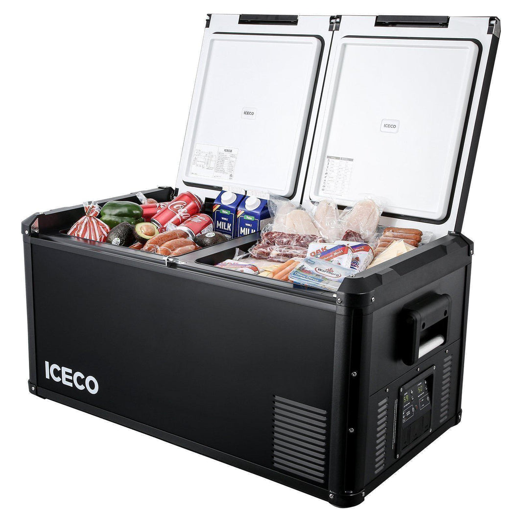 ICECO Heavy-Duty 12V Fridge Freezer 90L | Dual Zone Steel Series