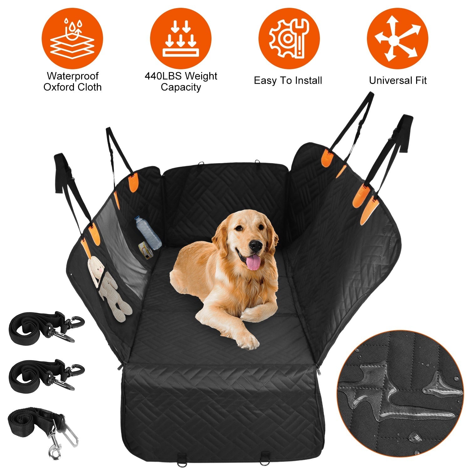 GBruno Tactical Shield Seat Barrier | All-Terrain Waterproof Dog Car Seat Cover