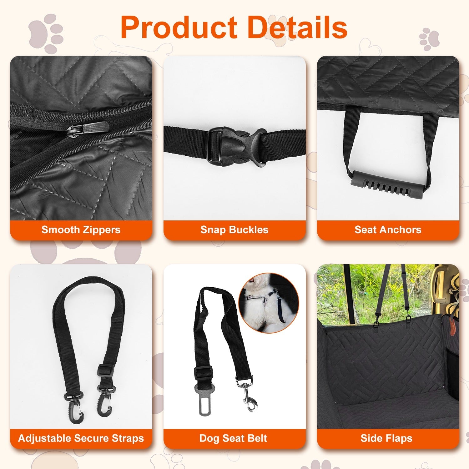 GBruno Tactical Shield Seat Barrier | All-Terrain Waterproof Dog Car Seat Cover