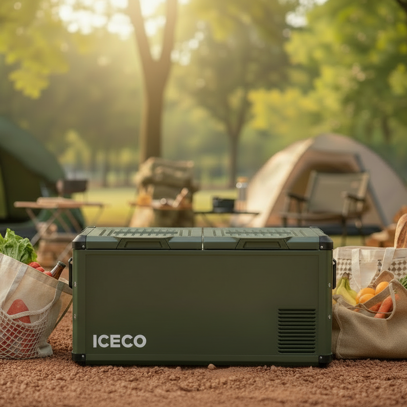 ICECO Heavy-Duty 12V Fridge Freezer 75L | Dual Zone Steel Series