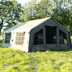 Coody Familia Airtent 17.2 + Wood Stove Kit | Forest Green Air Tent with Caminus Stove