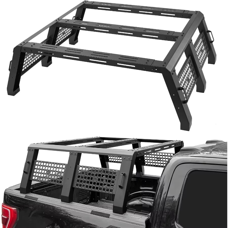 Full Size Truck Bed Rack Overland Bed Rack Compatible with F150 F250 F350 Silverado Sierra Ram 18.8 High Ladder Rack Truck Rack