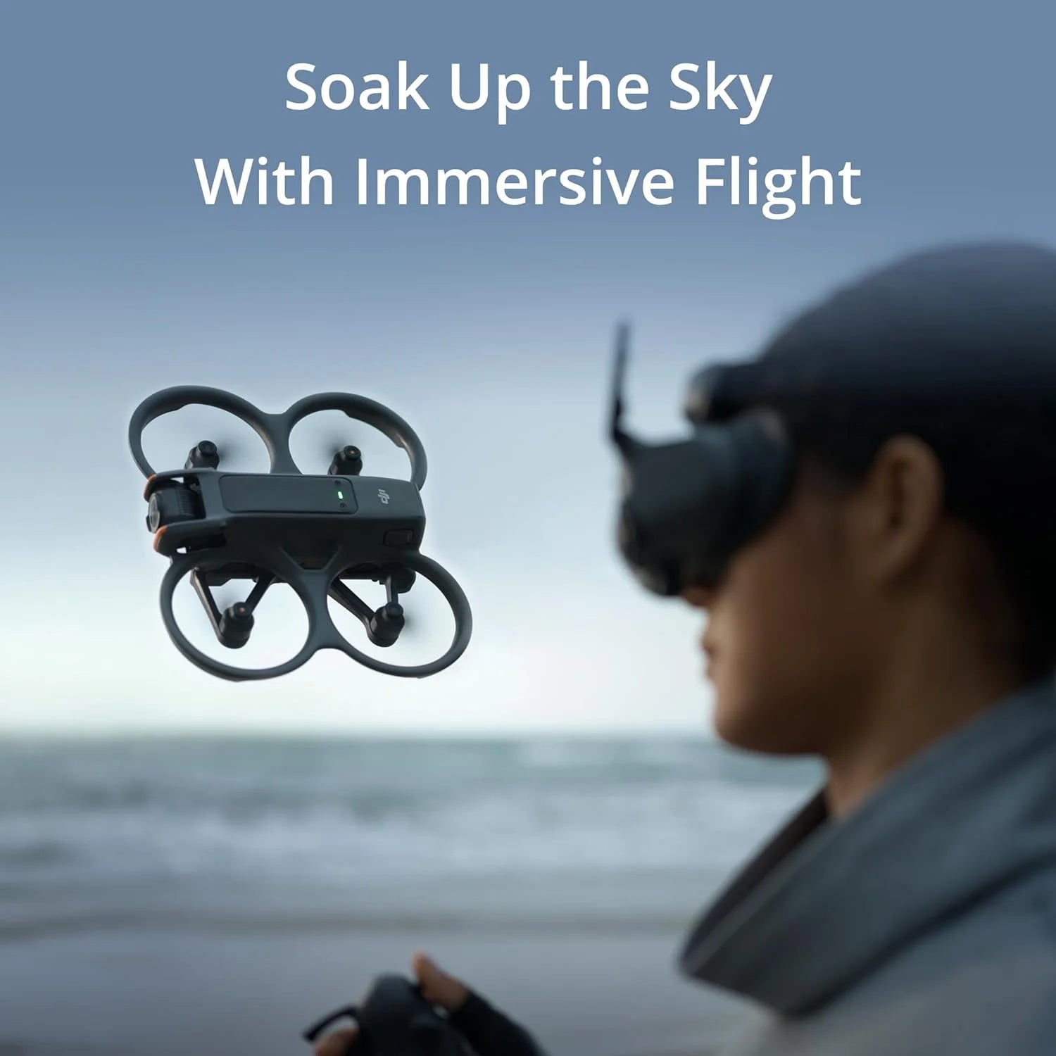 Avata 2 Fly More Combo (3 Batteries), FPV Drone with Camera 4K, Immersive Experience, One-Push Acrobatics, Built-In Propeller Guard, 155° FOV, Camera Drone with 128Gb