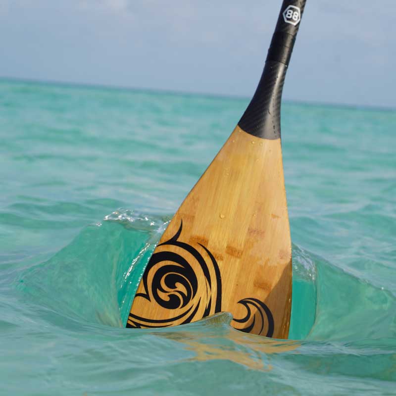 NIXY 3-Piece SUP Adjustable Pro Paddle | 100% Carbon Fiber with Bamboo Veneer Blade