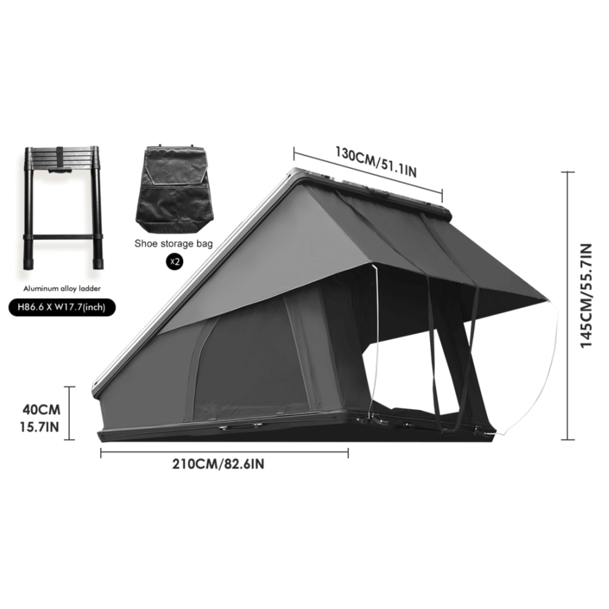 The Trailora Alpine Hardshell Rooftop Tent | 4-Season Slim Profile Overland Tent