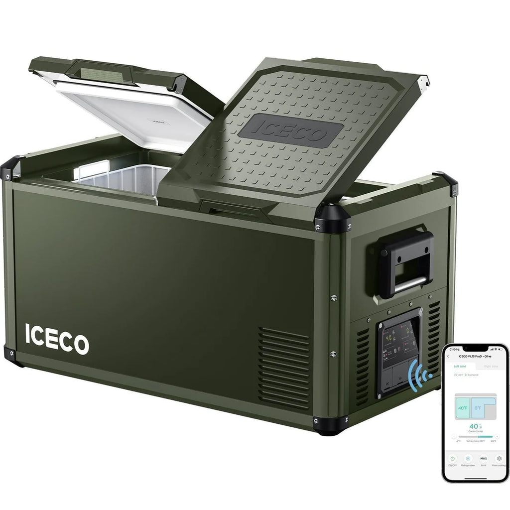 ICECO VL75ProD 12V Fridge Freezer 75L Dual Zone | Heavy-Duty Steel Portable Refrigerator