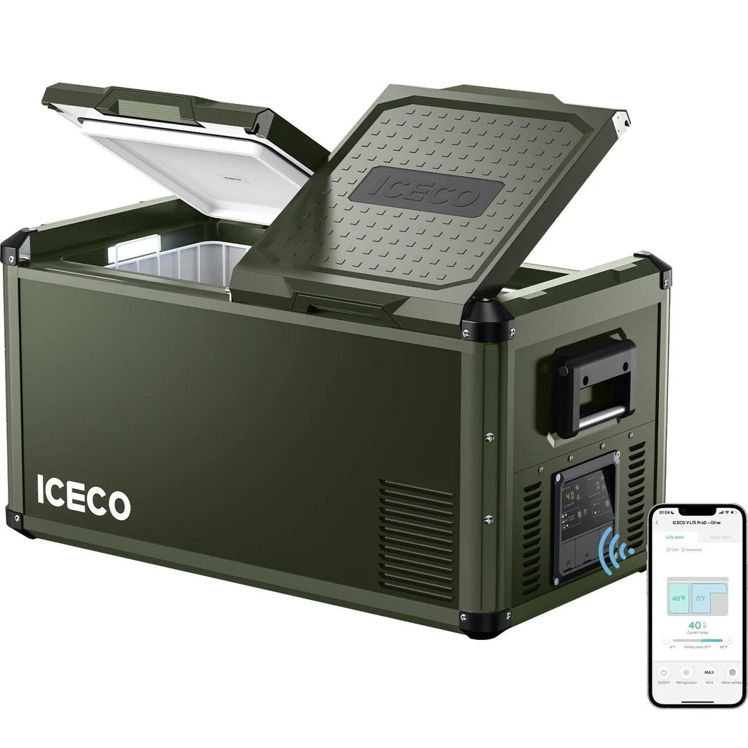 ICECO VL75ProD 12V Fridge Freezer 75L Dual Zone | Heavy-Duty Steel Portable Refrigerator