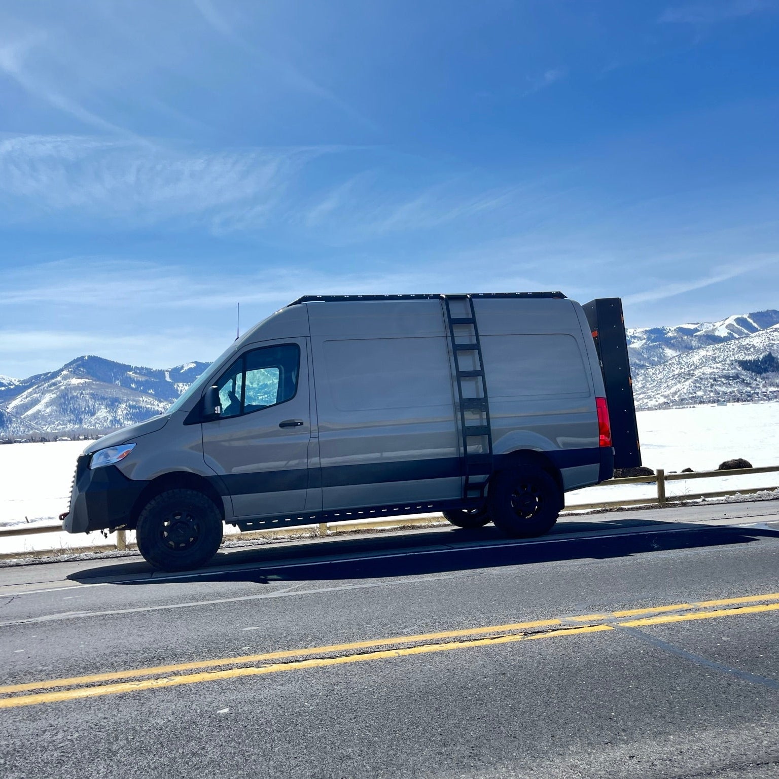 The Avatar Offroad Low Profile Ultra Rack for Sprinter Vans