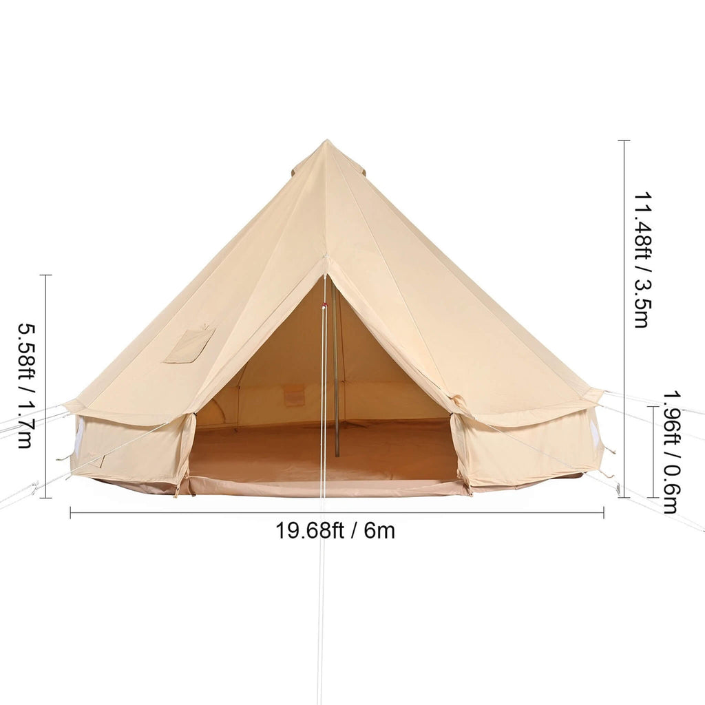 Premium 4-Season Canvas Bell Yurt Tent | Heavy Duty Cotton Canvas Glamping Tent
