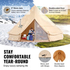 Premium 4-Season Canvas Bell Yurt Tent | Heavy Duty Cotton Canvas Glamping Tent