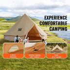 Premium 4-Season Canvas Bell Yurt Tent | Heavy Duty Cotton Canvas Glamping Tent