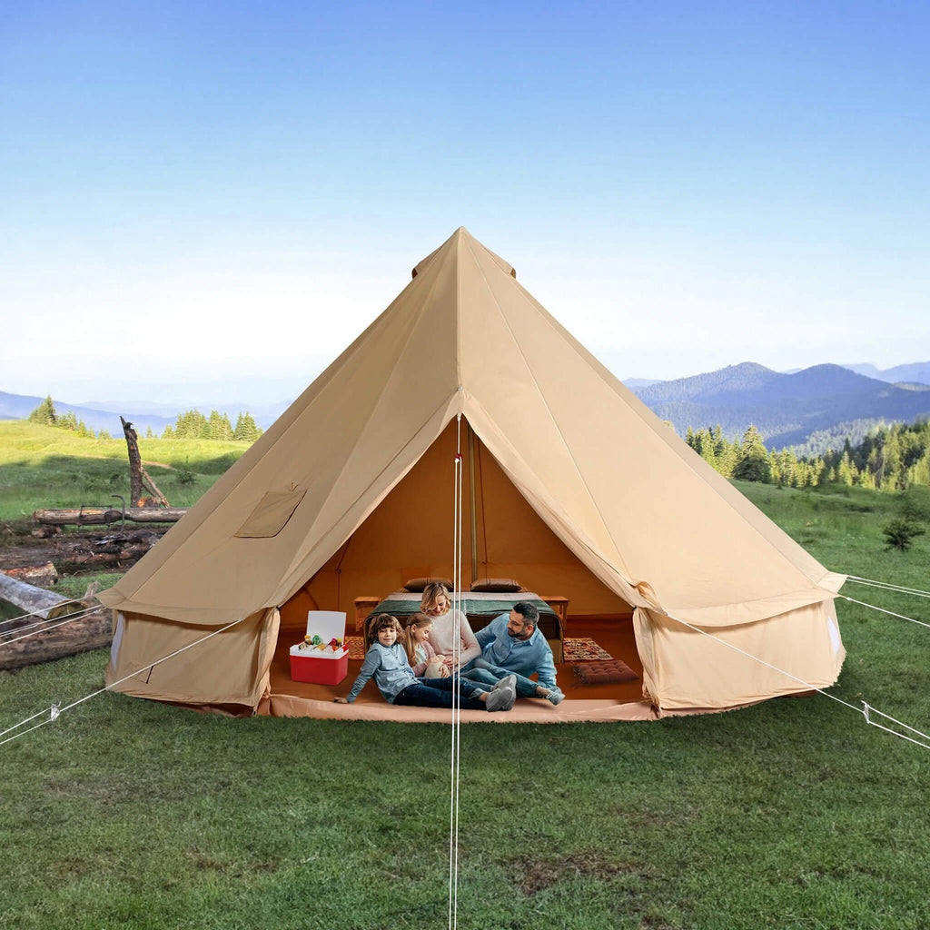 Premium 4-Season Canvas Bell Yurt Tent | Heavy Duty Cotton Canvas Glamping Tent