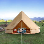 Premium 4-Season Canvas Bell Yurt Tent | Heavy Duty Cotton Canvas Glamping Tent