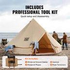 Premium 4-Season Canvas Bell Yurt Tent | Heavy Duty Cotton Canvas Glamping Tent
