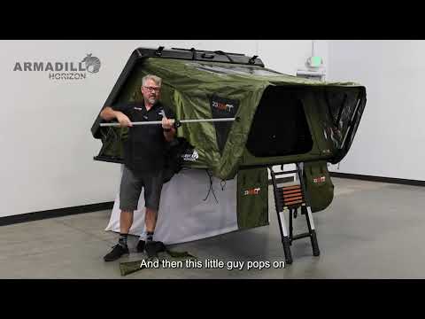 23Zero Armadillo Horizon 3 Premium Hardshell Rooftop Tent | 3-Person Left Side-Open Overland Tent