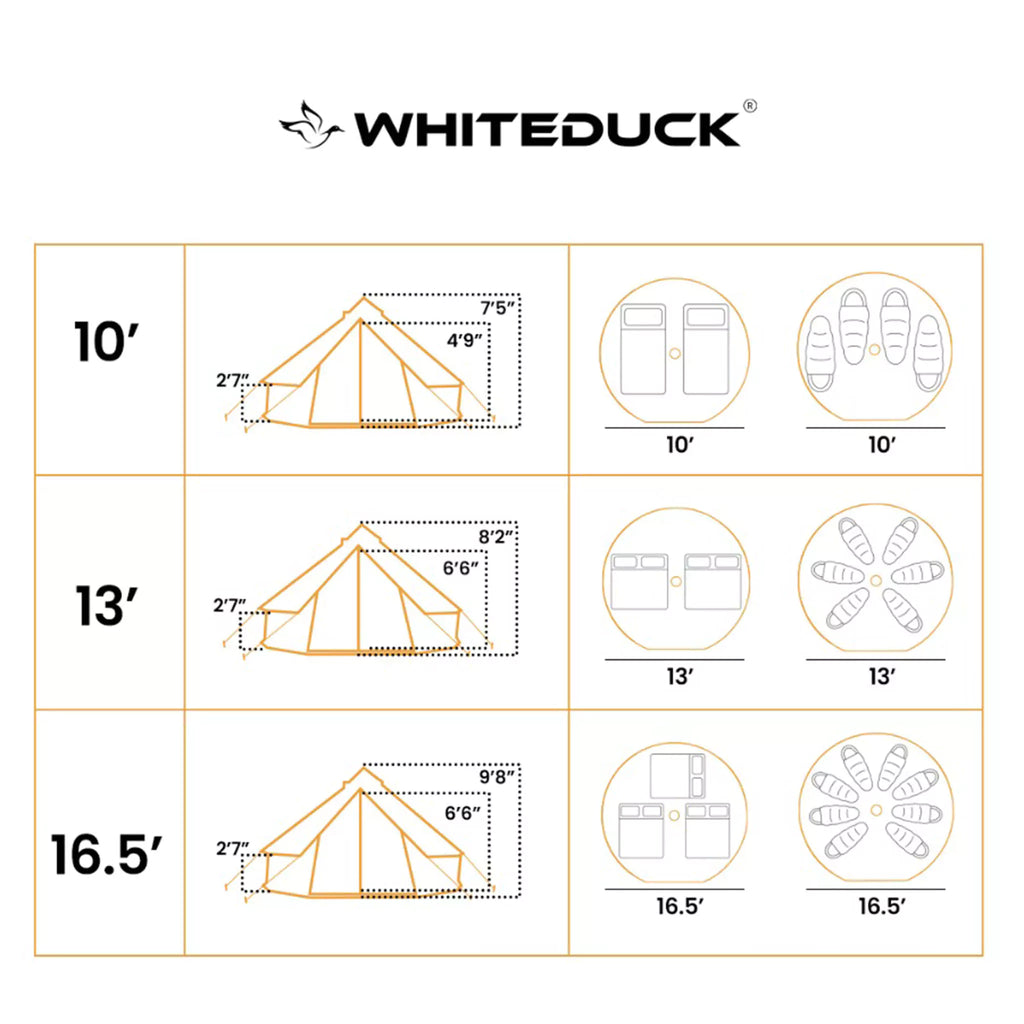 White Duck 20' Regatta Bell Tent | 4-Season Luxury Cotton Canvas Glamping Tent