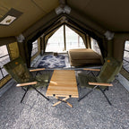 Coody Familia Airtent 17.2 + Wood Stove Kit | Forest Green Air Tent with Caminus Stove